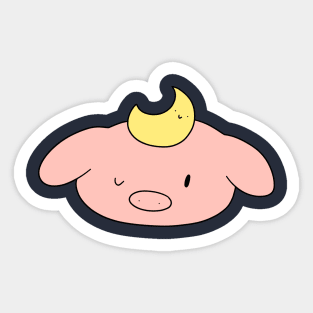 Moon Pig Face Sticker